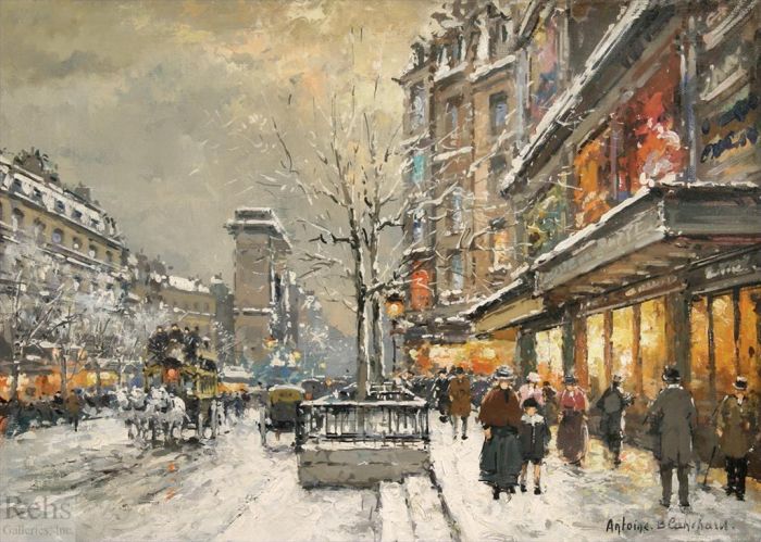 Antoine Blanchard Oil Painting - Grands boulevards 1