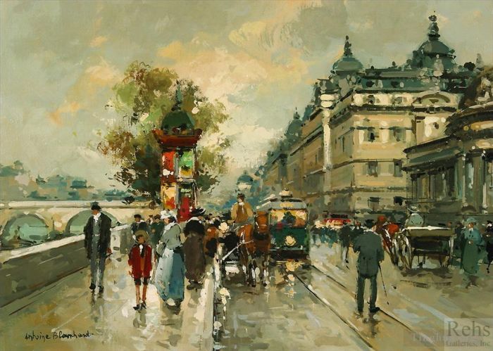 Antoine Blanchard Oil Painting - La gare dorleans et le quai dorsay
