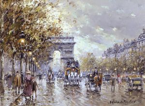 Artist Antoine Blanchard's Work - Paris l arc de triomphe