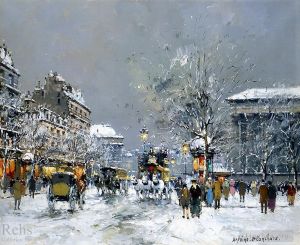 Artist Antoine Blanchard's Work - Place de la madeleine hiver