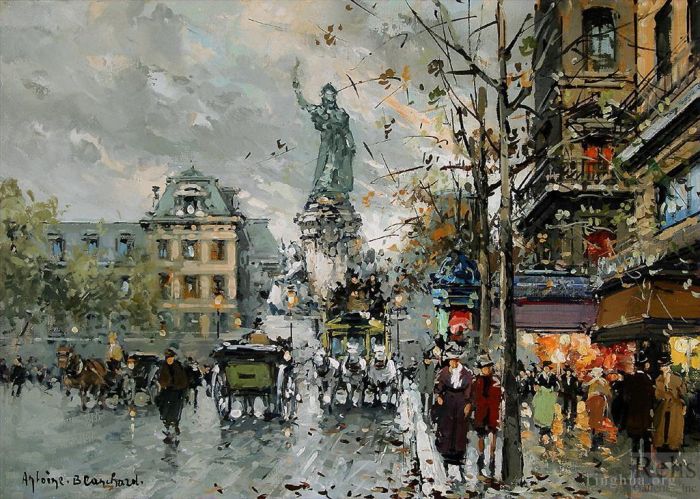Antoine Blanchard Oil Painting - Place de la republique 4