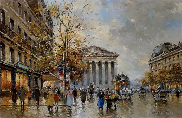 Antoine Blanchard Oil Painting - Rue royal madeleine 3