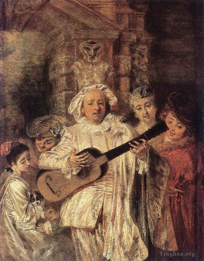Antoine Watteau Oil Painting - Gilles and his Family