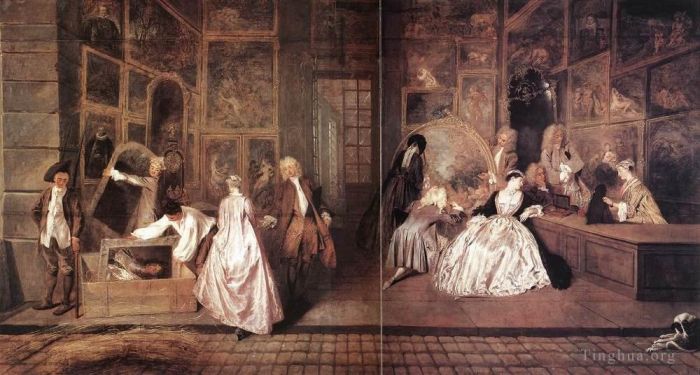 Antoine Watteau Oil Painting - Lenseigne de Gersaint
