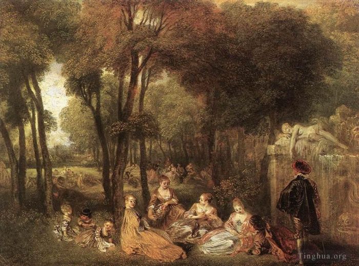 Antoine Watteau Oil Painting - Les Champs Elysees