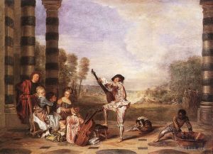 Artist Antoine Watteau's Work - Les Charmes de la Vie The Music Party