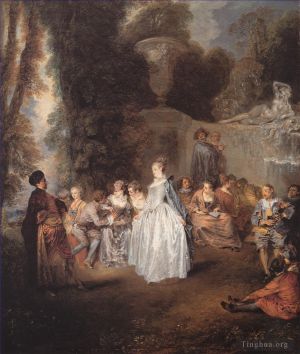 Artist Antoine Watteau's Work - Les Fetes venitiennes