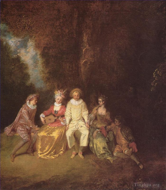 Antoine Watteau Oil Painting - Pierrot content