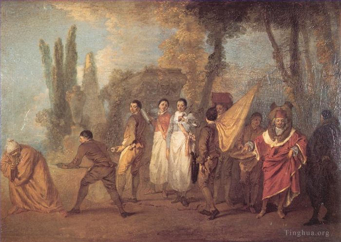 Antoine Watteau Oil Painting - Quay je fait assassins maudits