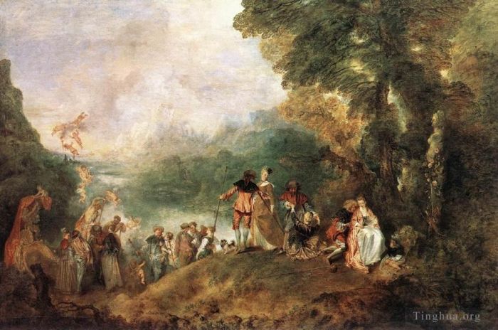 Antoine Watteau Oil Painting - The Embarkation for Cythera