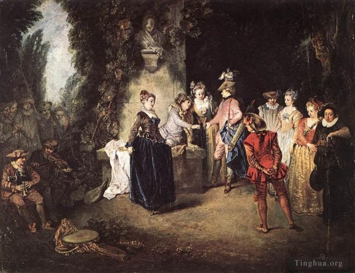 Antoine Watteau Oil Painting - The French Comedy