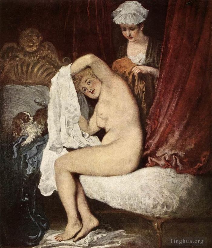 Antoine Watteau Oil Painting - The Toilette