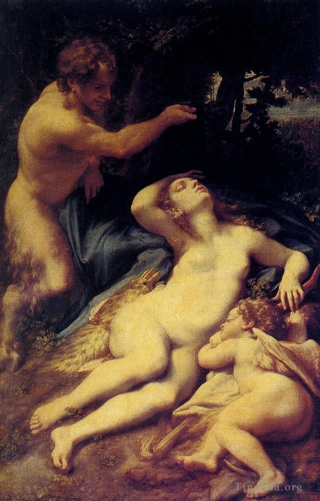 Antonio da Correggio Oil Painting - Antiope
