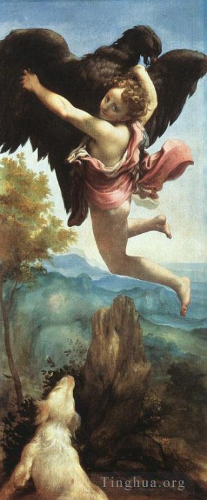 Antique Oil Painting - Ganymede