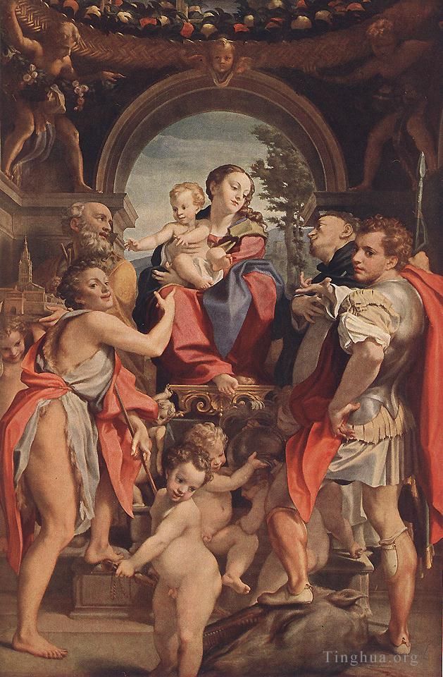 Antonio da Correggio Oil Painting - Madonna With St George