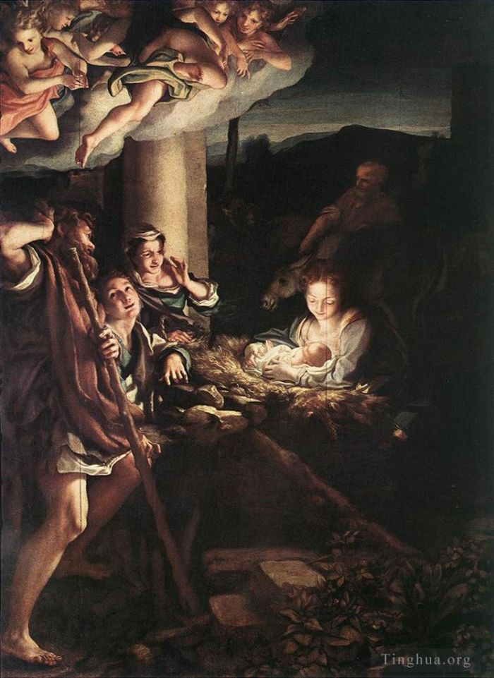 Antonio da Correggio Oil Painting - Nativity Holy Night
