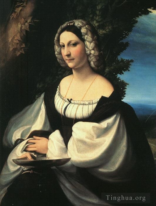 Antonio da Correggio Oil Painting - Portrait Of A Gentlewoman