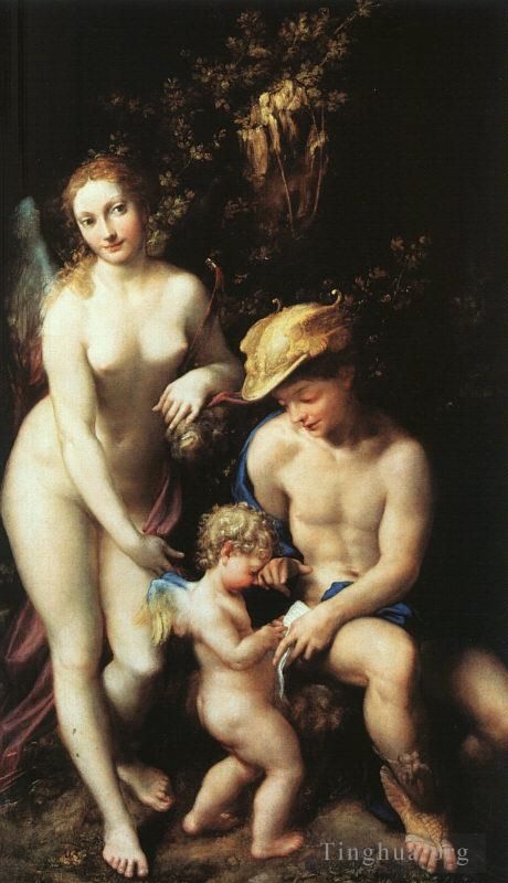 Antonio da Correggio Oil Painting - The Education Of Cupid