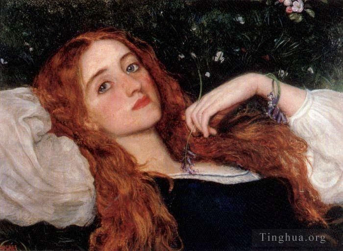 Arthur Hughes Oil Painting - In the Grass second version