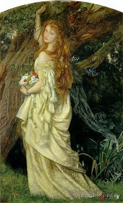 Arthur Hughes Oil Painting - Ophelia And will he not come again