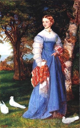 Arthur Hughes Oil Painting - Portrait of Mrs Louisa Jenner