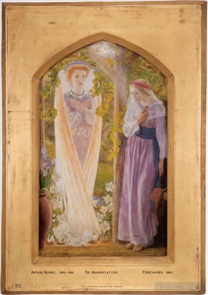 Arthur Hughes Oil Painting - The Annunciation