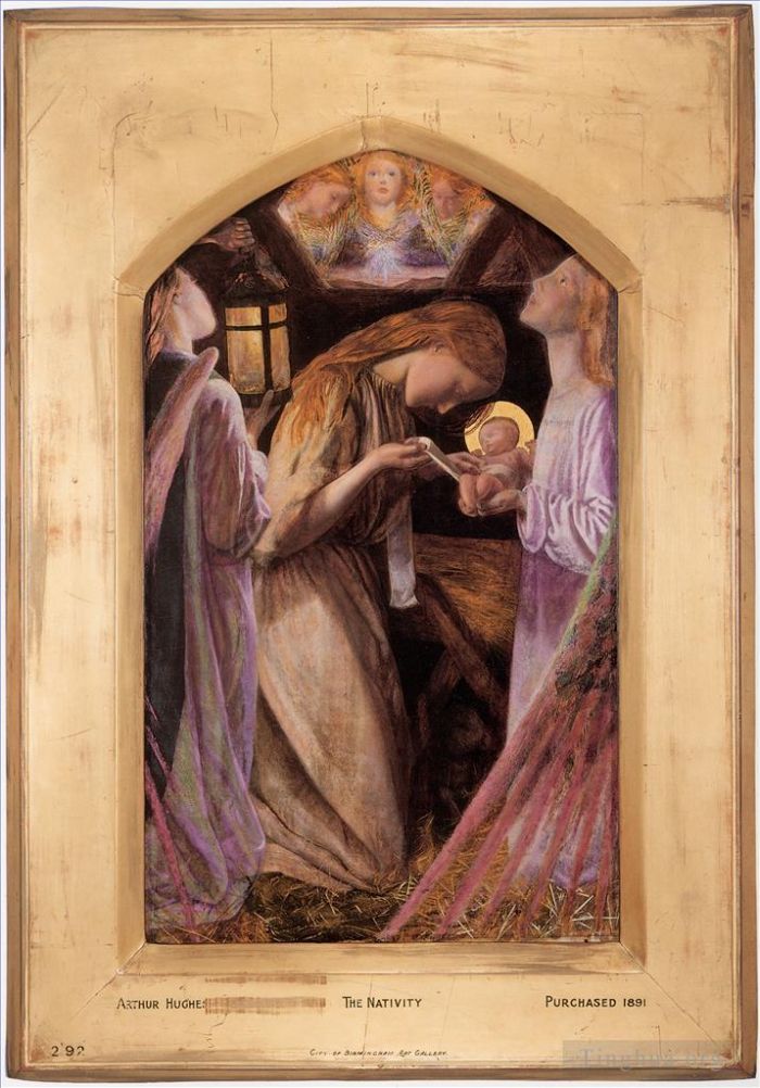 Arthur Hughes Oil Painting - The Nativity