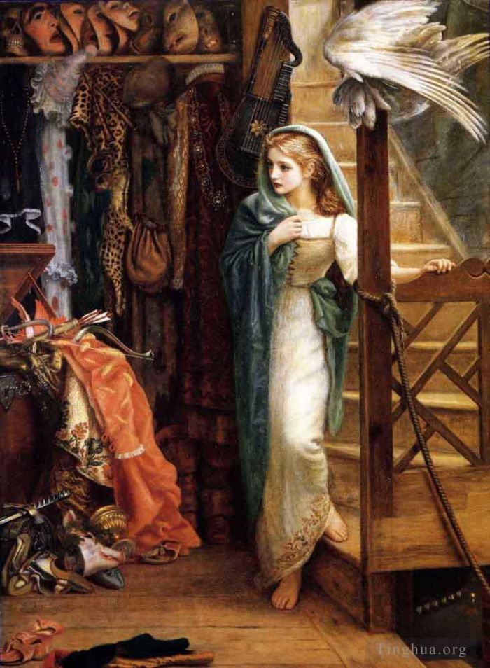 Arthur Hughes Oil Painting - The Property Room