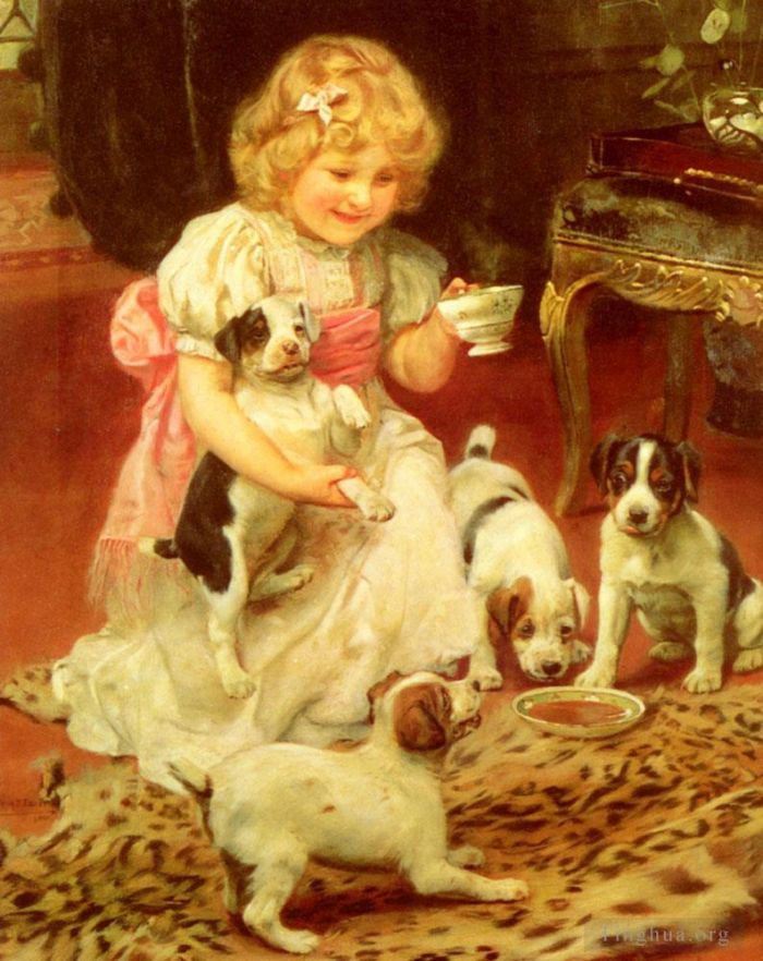 Arthur John Elsley Oil Painting - Tea Time