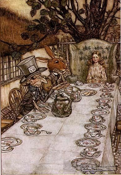 Arthur Rackham Various Paintings - Alice in Wonderland A Mad Tea Party