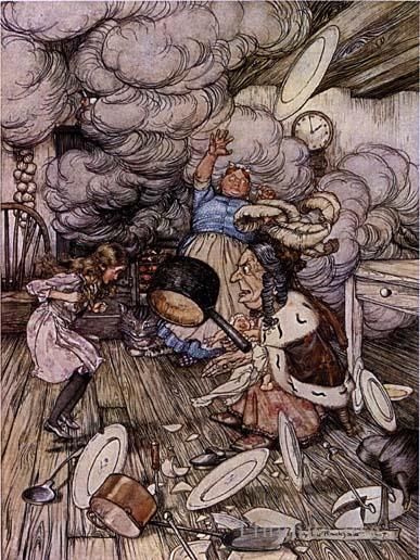 Arthur Rackham Various Paintings - Alice in Wonderland Pig and Pepper