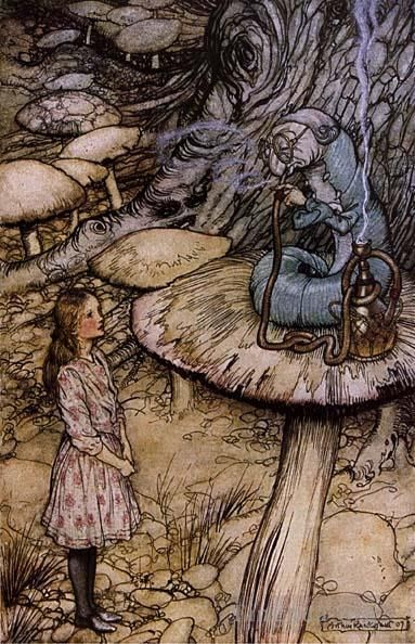 Arthur Rackham Various Paintings - Alice in Wonderland The Rabbit Sends in a Little Bill