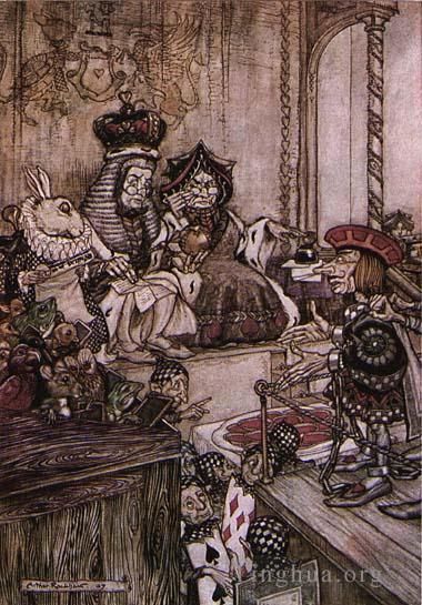 Arthur Rackham Various Paintings - Alice in Wonderland Who Stole the Tarts