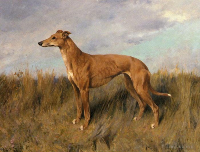 Arthur Wardle Oil Painting - Henrietta Horn A Greyhound