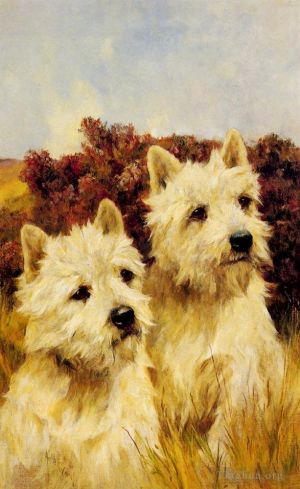 Artist Arthur Wardle's Work - Jacque And Jean Champion Westhighland White Terriers
