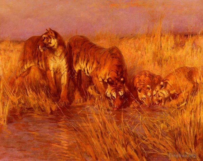 Arthur Wardle Oil Painting - The Tiger Pool