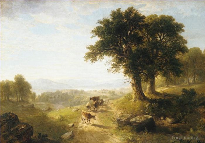 Asher Brown Durand Oil Painting - River Scene