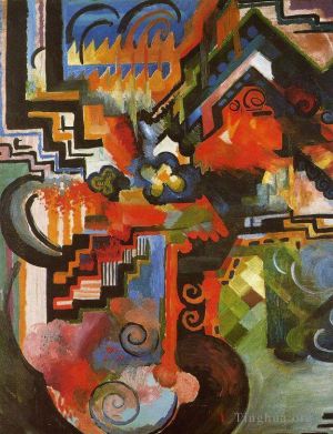 Artist August Macke's Work - Colored Composition