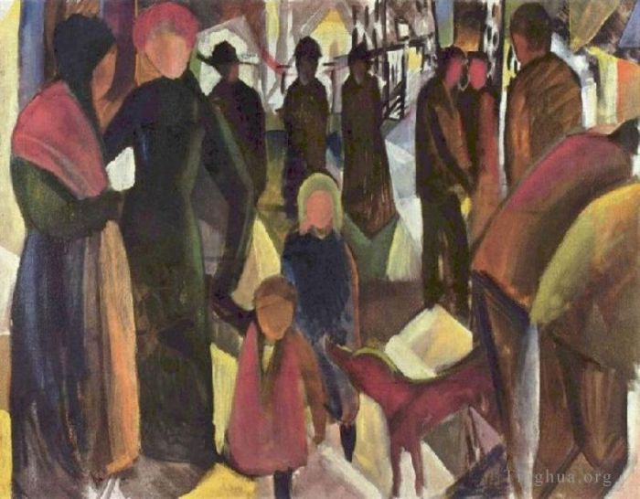 August Macke Oil Painting - Departure