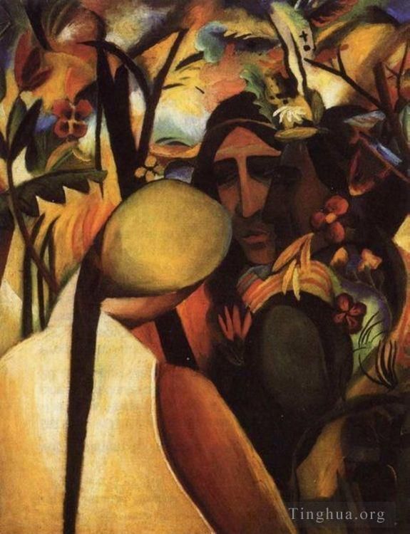 August Macke Oil Painting - Indians