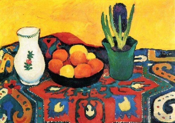 August Macke Oil Painting - Style Life With Fruits