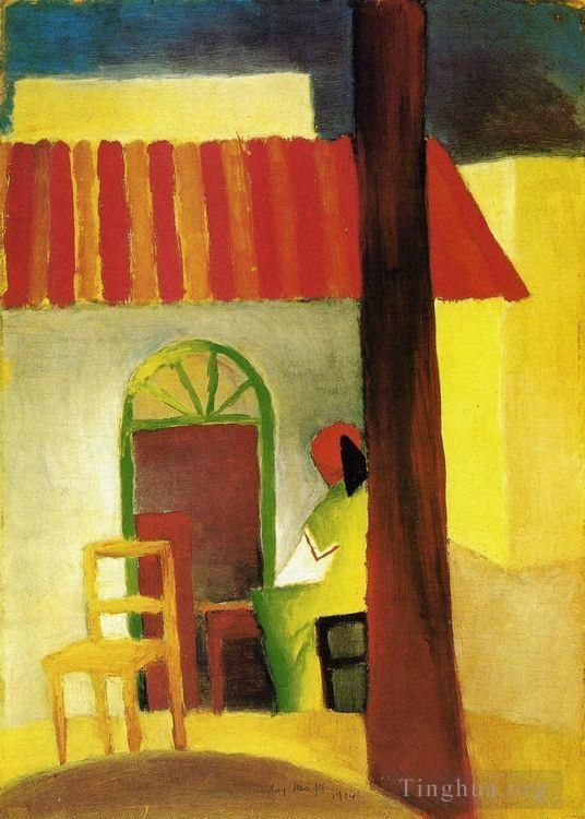 August Macke Oil Painting - Turkish Cafe