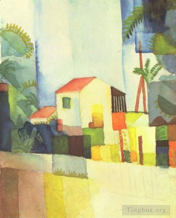 August Macke Various Paintings - A House