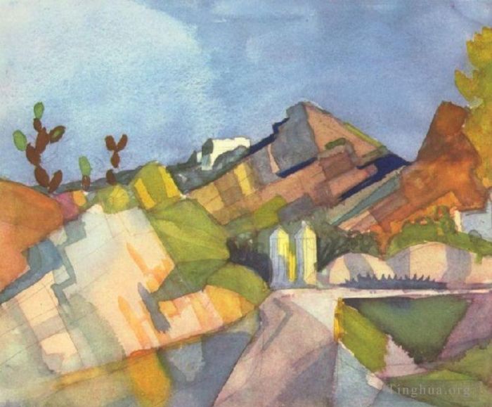 August Macke Various Paintings - Rocky Landscape