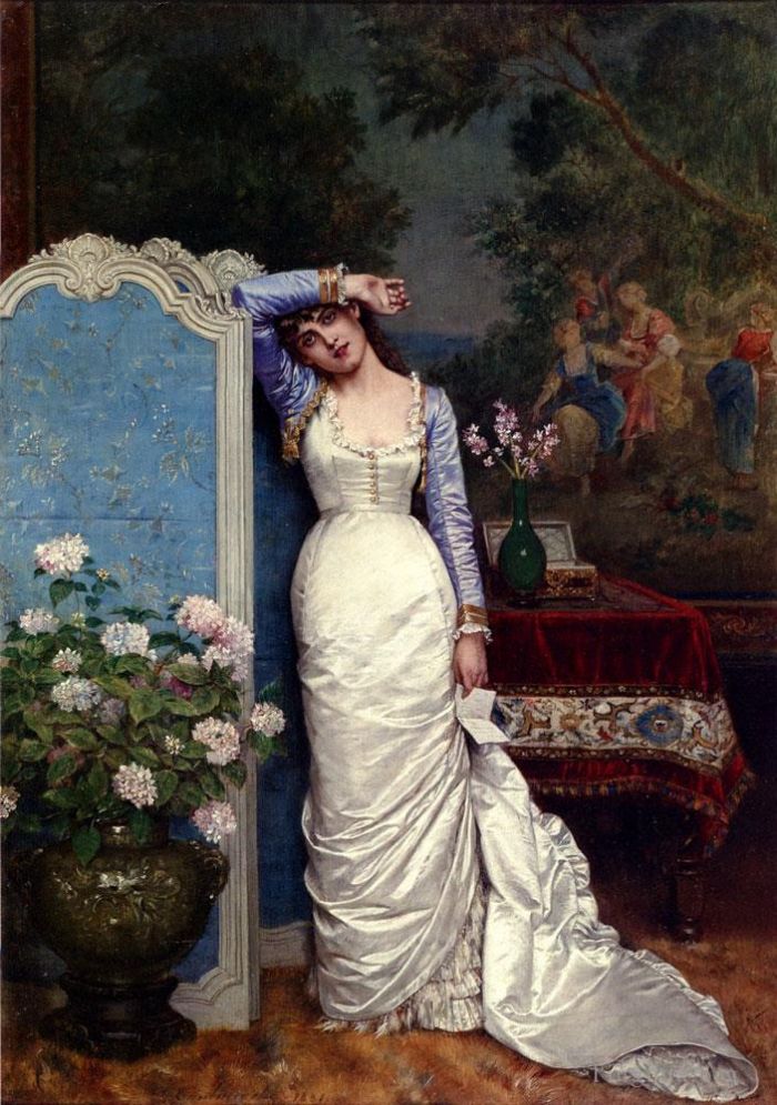 Auguste Toulmouche Oil Painting - Young Wo