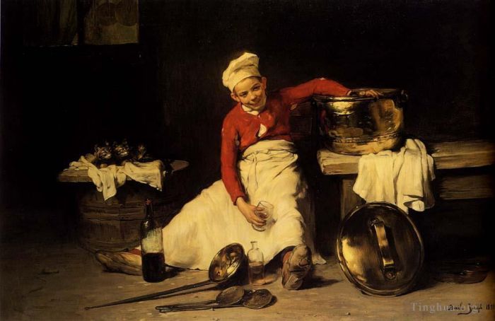 Bail Claude Joseph Oil Painting - Kitchen Boy