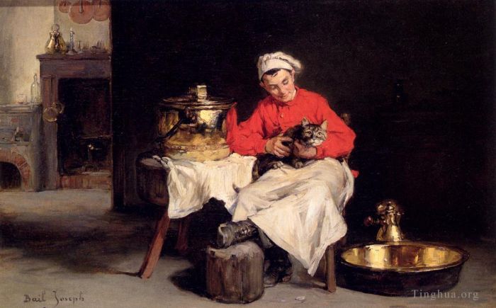 Bail Claude Joseph Oil Painting - Le Cuisiner