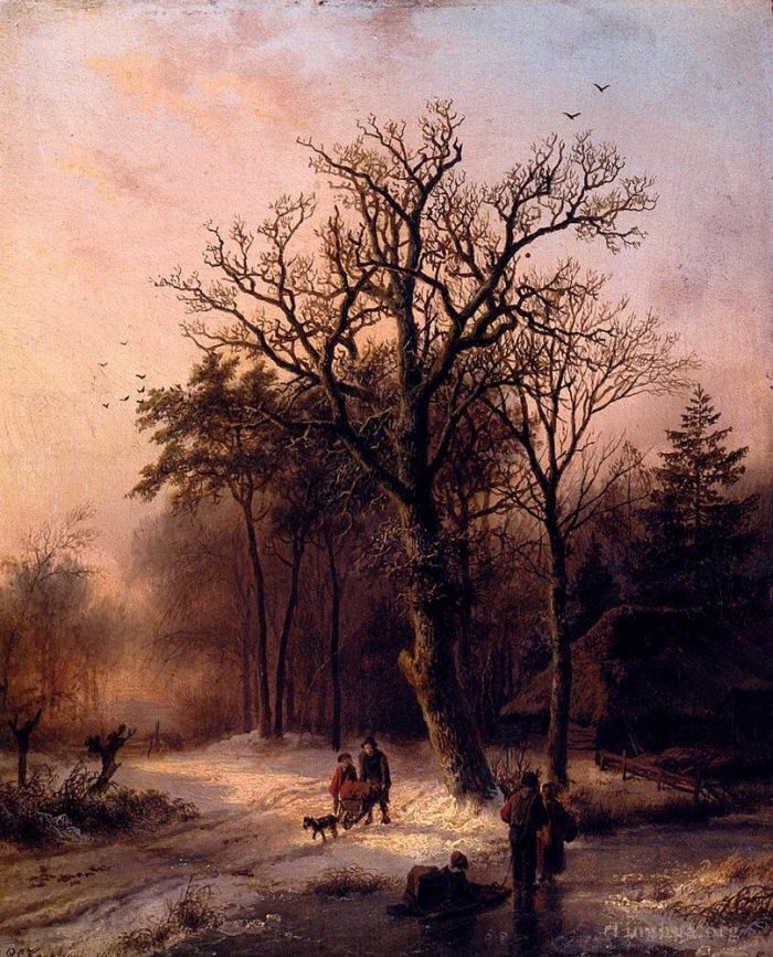 Barend Cornelis Koekkoek Oil Painting - Forest In Winter