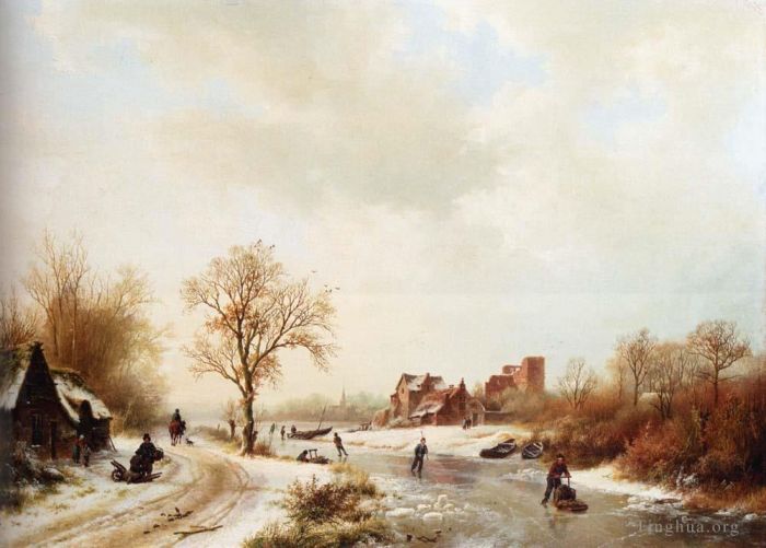 Barend Cornelis Koekkoek Oil Painting - Winter