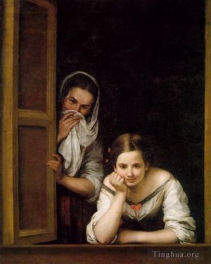 Artist Bartolome Esteban Murillo's Work - Two Women at a Window